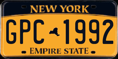 NY license plate GPC1992
