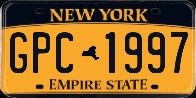 NY license plate GPC1997