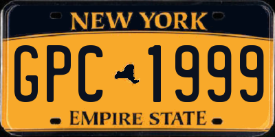 NY license plate GPC1999
