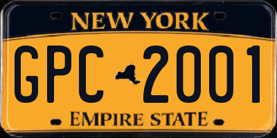 NY license plate GPC2001