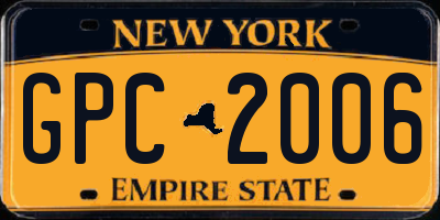 NY license plate GPC2006