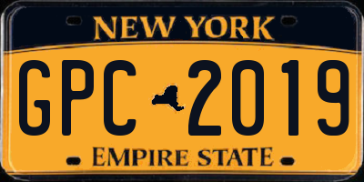 NY license plate GPC2019