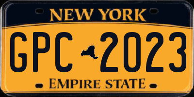 NY license plate GPC2023
