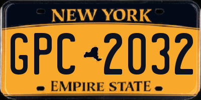 NY license plate GPC2032