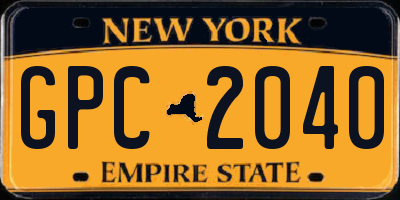 NY license plate GPC2040