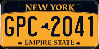 NY license plate GPC2041