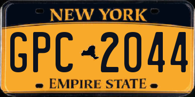 NY license plate GPC2044