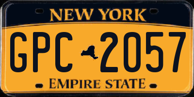 NY license plate GPC2057