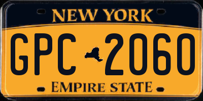 NY license plate GPC2060