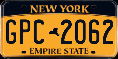 NY license plate GPC2062