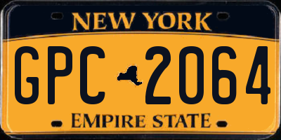 NY license plate GPC2064