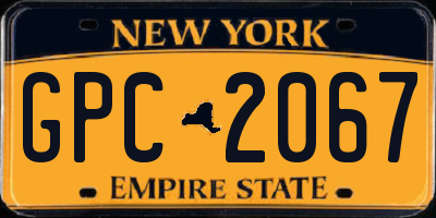 NY license plate GPC2067