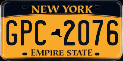 NY license plate GPC2076