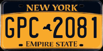 NY license plate GPC2081