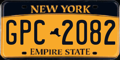 NY license plate GPC2082