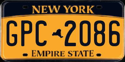 NY license plate GPC2086