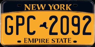 NY license plate GPC2092
