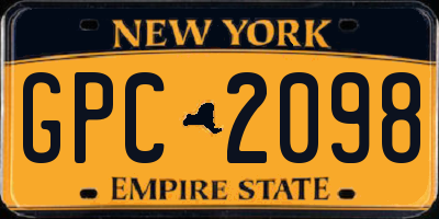 NY license plate GPC2098