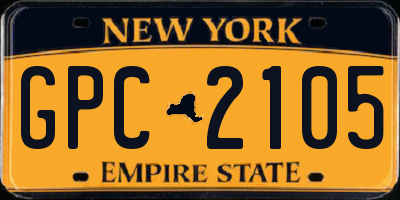 NY license plate GPC2105