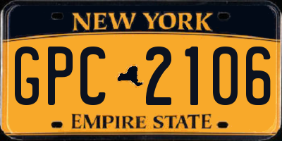 NY license plate GPC2106