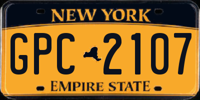 NY license plate GPC2107