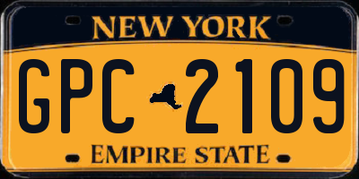 NY license plate GPC2109