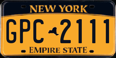 NY license plate GPC2111