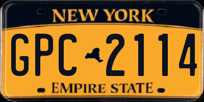 NY license plate GPC2114
