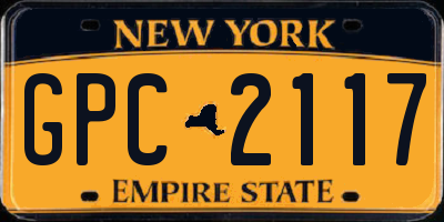 NY license plate GPC2117