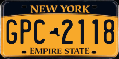 NY license plate GPC2118