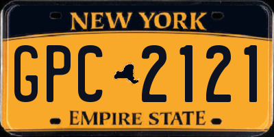 NY license plate GPC2121
