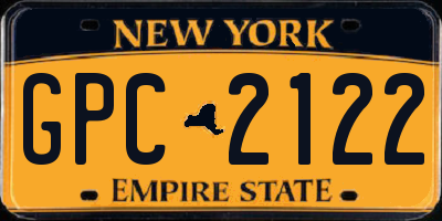 NY license plate GPC2122