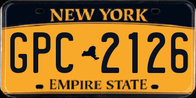 NY license plate GPC2126