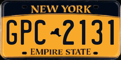 NY license plate GPC2131