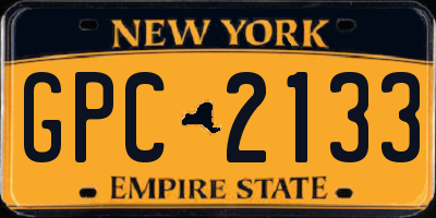 NY license plate GPC2133