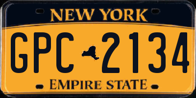 NY license plate GPC2134