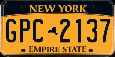 NY license plate GPC2137