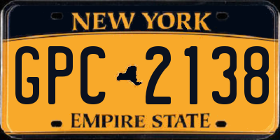 NY license plate GPC2138