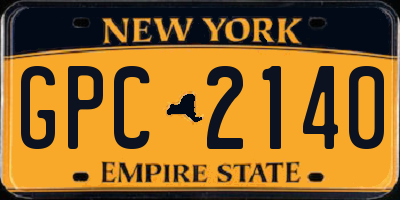 NY license plate GPC2140