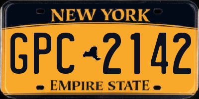 NY license plate GPC2142