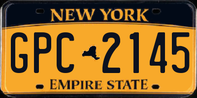 NY license plate GPC2145