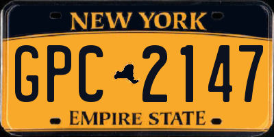 NY license plate GPC2147