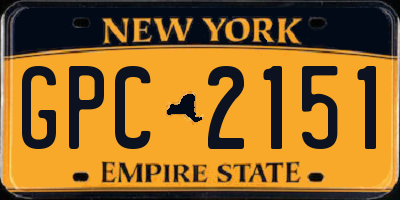 NY license plate GPC2151