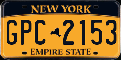 NY license plate GPC2153