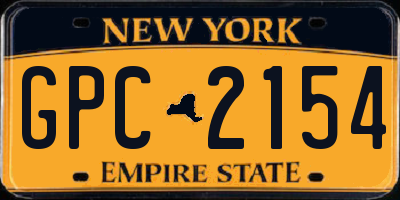 NY license plate GPC2154