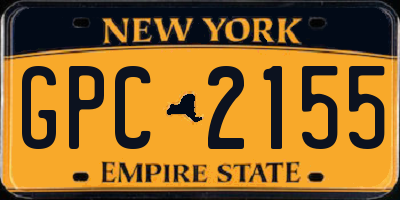NY license plate GPC2155