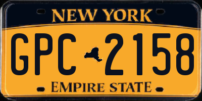 NY license plate GPC2158
