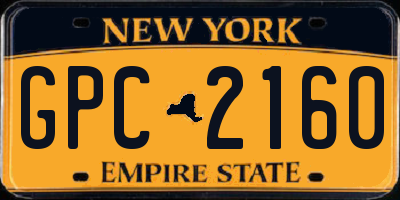 NY license plate GPC2160
