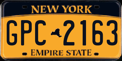 NY license plate GPC2163