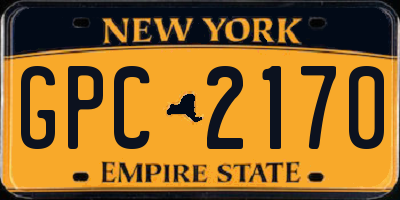NY license plate GPC2170